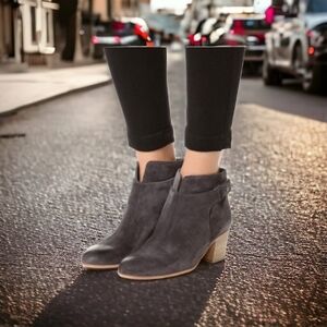 VINCE Harriet Limestone Suede Ankle Boots SIZE 7.5